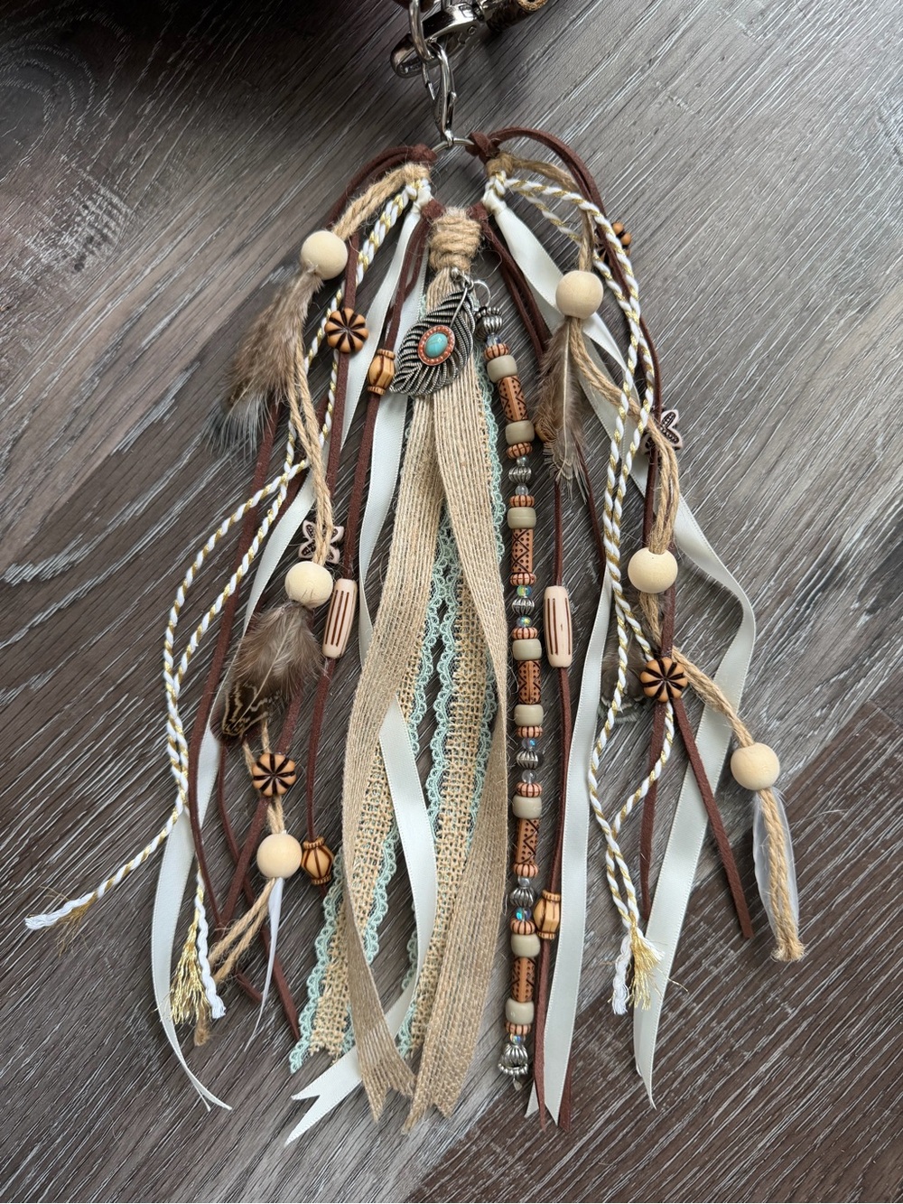 Boho Patchwork Shoulder Bag - Rust Brown - Picture 6 of 6